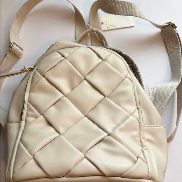 Urban Expressions Handbags - Urban Expressions Cream Quilted Backpack